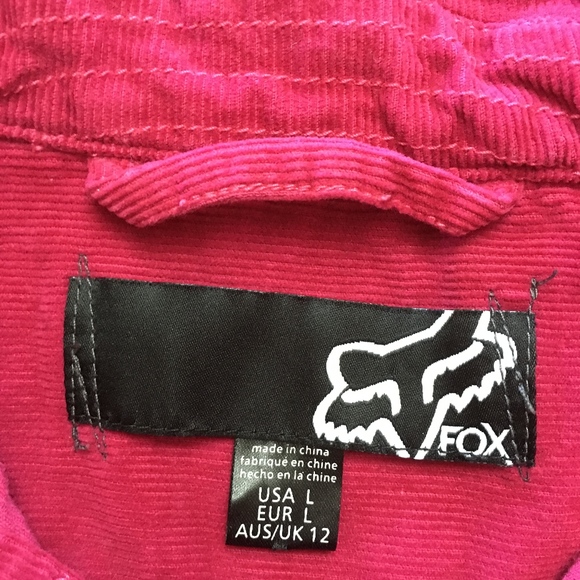 Fox Corduroy Jacket, Size Large, Magenta EUC E1 - Picture 7 of 7